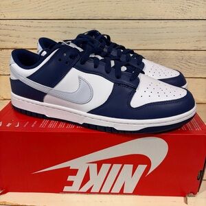 Nike Dunk Low in Navy Blue and White